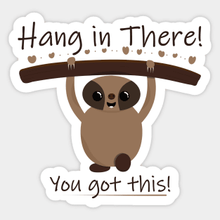 Hang in There! - Sloth Hanging from Branch Sticker